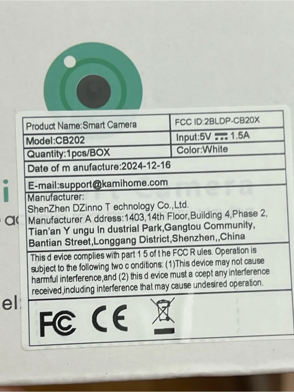 WiFi Smart Camera - White - Wireless Remote Viewing